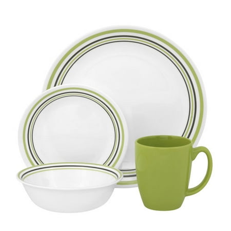 Corelle Livingware Garden Sketch Bands 16pc Dinnerware Set