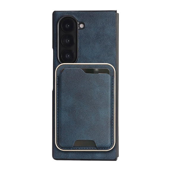 Allytechgroup for Samsung Galaxy A17 5G Case with Card Holder [Compatible with Magsafe] PU Leather Magnetic Wallet Back Case Soft TPU Bumper Shockproof Cover, Blue
