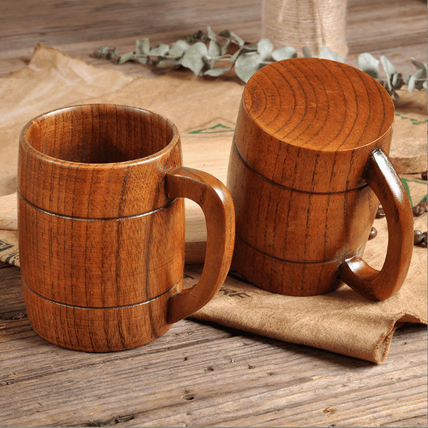 Wooden Beer Cup Retro Big Capacity Tea Water Classic Wood Drinking Mug