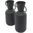 thumbnail image 6 of DecMode 17", 15"H Black Metal Vase with Handles, Set of 2, 6 of 8
