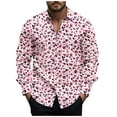 thumbnail image 3 of QATAINLAV Hawaiian Shirts for Men 2025 Valentines Day Long Sleeve Button Down Shirt Fashion Love Heart Printed Blouse Tops Party Gifts Red XL Ofertas Flash, 3 of 6