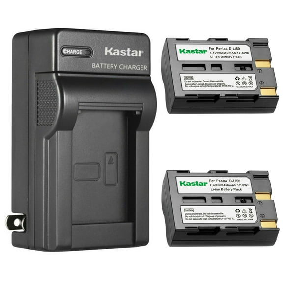Kastar 2-Pack NP-400 Battery and AC Wall Charger Replacement for Konica Minolta NP-400 Battery, BC-400 Charger, Konica Minolta Maxxum 5D, Maxxum 7D, a Sweet DIGITAL, a-5 Digital, a-7 Digital Camera