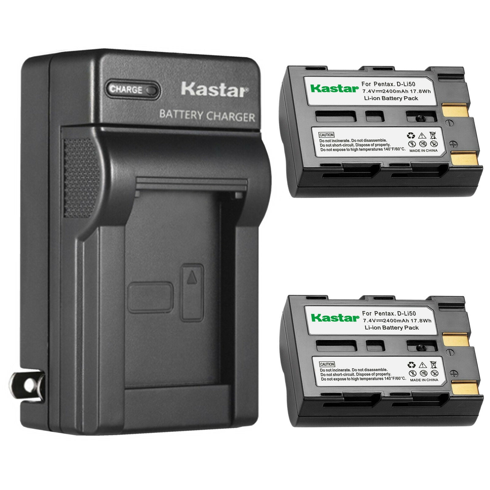 Kastar 2-Pack NP-400 Battery and AC Wall Charger Replacement for Konica Minolta NP-400 Battery BC-400 Charger Konica Minolta Maxxum 5D Maxxum 7D a Sweet DIGITAL a-5 Digital a-7 Digital Camera