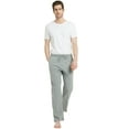 thumbnail image 4 of U2SKIIN Mens Cotton Pajama Pants, Soft Lounge Pant with Pockets Lightweight Sleep Pj Bottoms,(light Grey Mel,M), 4 of 5