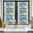 thumbnail image 2 of Blue Coastal Starfish Window Privacy Film, Vintage Wooden Nautical Coral Summer Static Cling UV Sun Blocking Tint Film Heat Control Windows Films for Bedroom Bathroom, Window Stickers 17.7"x39.3", 2 of 7