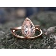 thumbnail image 3 of HeartsAndYou 1ct Natural Peach Morganite Bridal Set Halo Engagement Ring 14k SOLID Rose Gold, 3 of 9