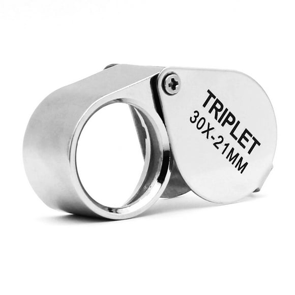 Loupe de Poche Bijoutier, Loupe en Verre 30X pour Bijoux, Pièces, Timbres, Antiquités et Plus (Argent)