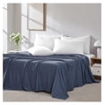 thumbnail image 2 of 2-Pack Full Size Flat Sheets Only, Premium Navy Blue Bedsheets, 80" x 94" Full Size Top Sheet Stays Tucked on Deep Mattresses, Flat Sheet Set of 2, Dark Blue, 2 of 5