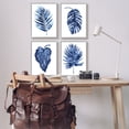 thumbnail image 5 of Stupell Industries Varied Blue Leaves Simple Botanical Plant Shapes Graphic Art Gray Framed Art Print Wall Art, Set of 4, Design by Melonie Miller, 5 of 5