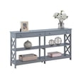 thumbnail image 3 of Pemberly Row Two-Drawer 60-inch Console Table with Shelves in Gray Wood Finish, 3 of 7