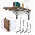 thumbnail image 2 of 2 Pack Folding Shelf Brackets Max. Load 440lb Stainless Steel DIY Wall Mounted Shelf Bracket Space Saving For Table Work Bench, 2 of 10