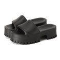 thumbnail image 1 of Sandalias Zuecos G para mujer, chanclas gruesas de plástico impermeables, verano versátil (negro 7), 1 of 7