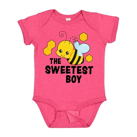 

Inktastic The Sweetest Boy with Bee and Honey Combs Boys or Girls Baby Bodysuit