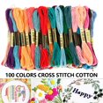 thumbnail image 1 of JUNWELL 100 Colors Embroidery Floss Multi-colors for Bracelets Embroidery Crafts Set Cross Floss Cross Stitch Thread Embroidery Crafts Leisure Threads Sewing Threads Crochet For Children, 1 of 8
