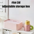 thumbnail image 7 of Yhmxh Portable Makeup Organizer Caddy Tote Divided Basket Bin with Handle and Lid for Bathroom Storage, Office Desk Storage Organizer 6 compartments, Stackable Cosmetic Holder Pen Pencil Basket, 7 of 7