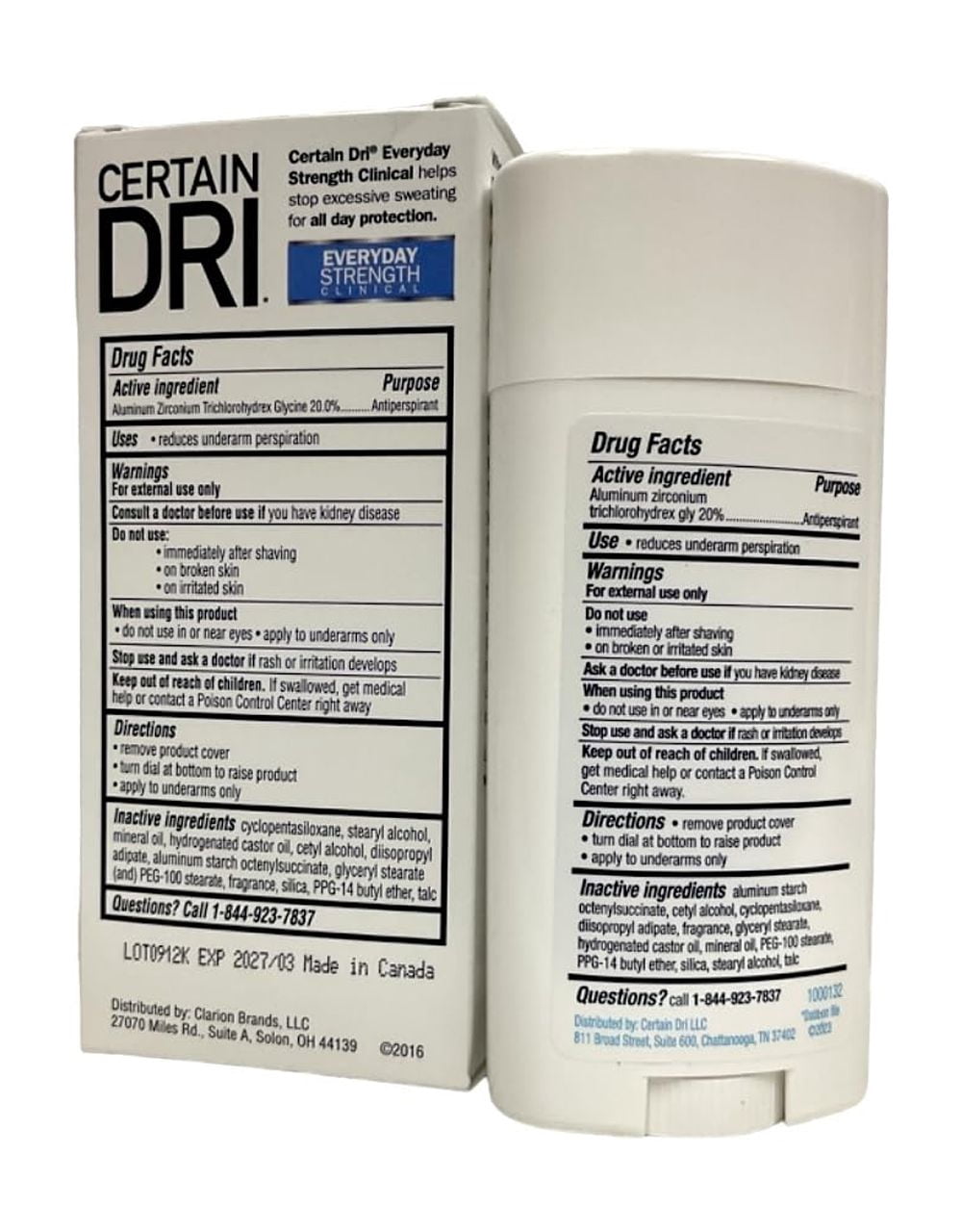 Certain DRI Everyday Strength Clinical Solid Antiperspirant/Deodorant, Morning Fresh Fragrance, 2.6 oz Each (Pack of 12)