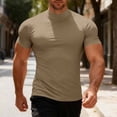 thumbnail image 3 of Kakii Men's Mock Neck T Shirts, Short Sleeve Mock Turtleneck Undershirt Pullover Basic Tops Causal Solid Tee for Men, 3 of 5