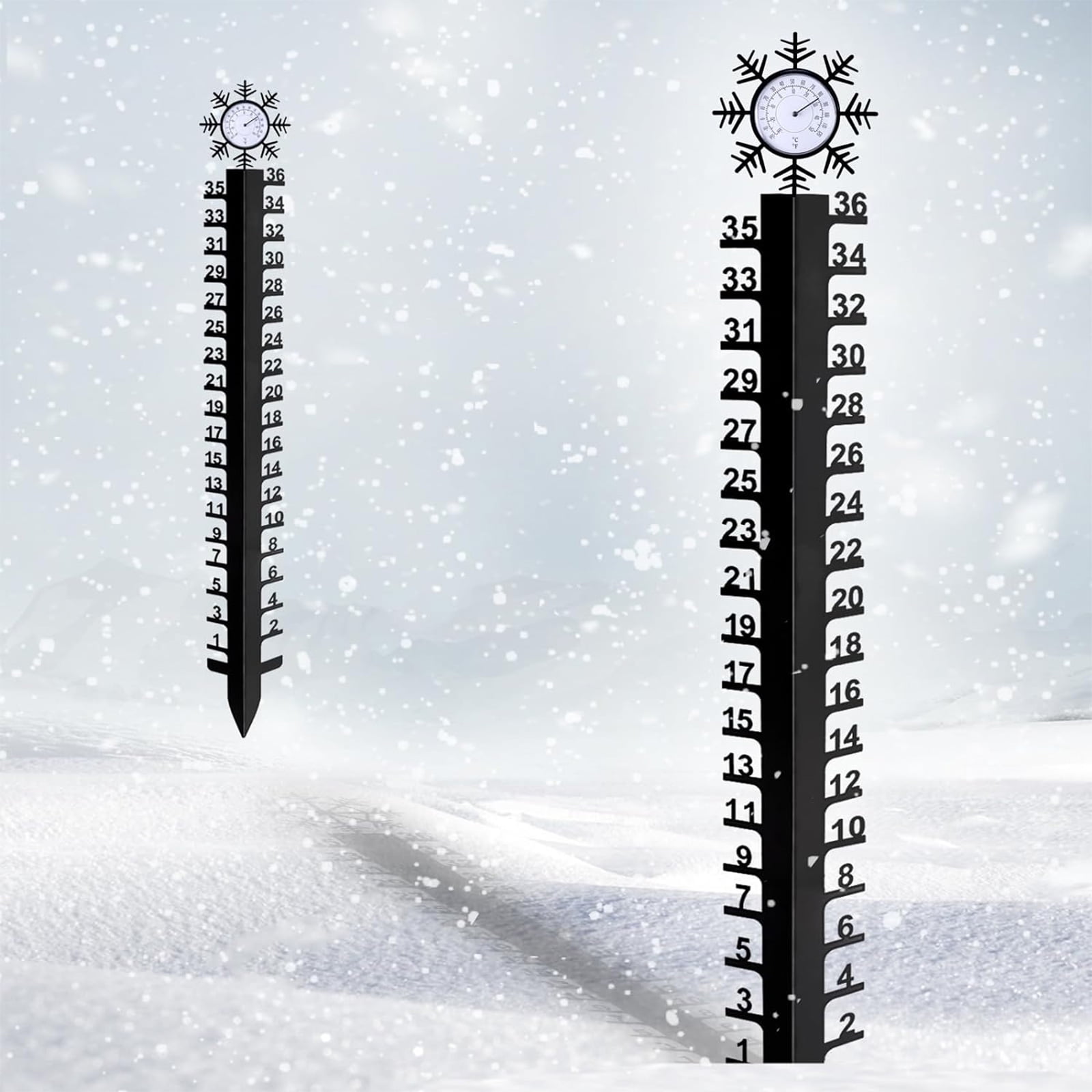 Outdoor Snow Gauge 36in Snow Measuring Snowfalls Gauge with for Yard Decorations Garden Rain Gauge