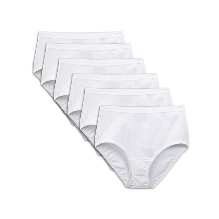 Women's White Cotton Brief Panties - Special Value 12 Pack
