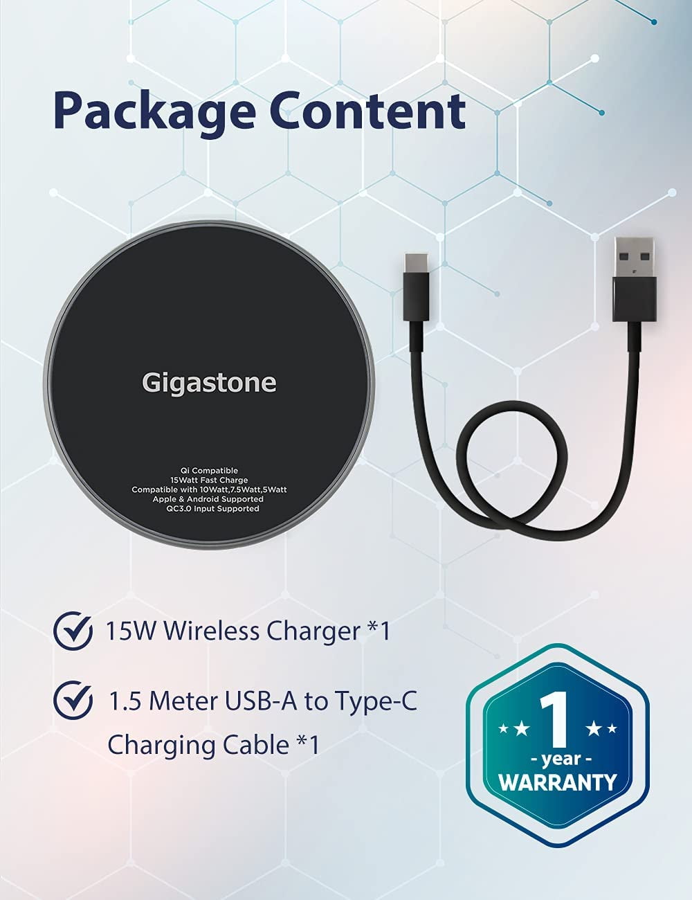 Cargador Inalámbrico Rápido Gigastone 15W Apple Peru Ubuy