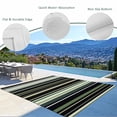 thumbnail image 6 of Outdoor Rug 5x7 ft Green Black Retro Stripe Waterproof Outdoor Patio Rug Mat Non Slip Outside Area Rugs Carpet for RV,Camping,Porch,Deck,Pool,Balconybackyard,Minimalist Geometric Pattern, 6 of 9