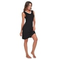 thumbnail image 5 of EA'S SECRET Womens Nightgown Bamboo Rayon Sleeveless Sleep Shirt V Neck Nightshirt Soft Comfy Women's House Dress Side Slit Sleep Dress Loungewear 2-Pack(Black/Green,2XL), 5 of 9