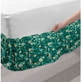 thumbnail image 2 of Nautical Bed Skirt, Underwater Animal Composition with Hand Drawn Silhouettes of Fish, Elastic Bedskirt Dust Ruffle Wrap Around for Bedding Decor, 4 Sizes, Teal Dark Teal and Cream, by Ambesonne, 2 of 2