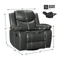 Recliner Chair With Rocking and Swivel 40.96'' Width Recliner Chair for Living Room Home Theater ...
