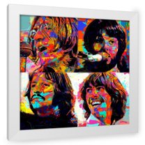 Stephen Chambers 26x26 White Modern Wood Framed Wall Art Titled - Beatles Let It Be 1