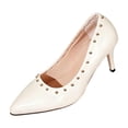 thumbnail image 2 of Women High Heels Pumps Studded Rivet Party Wedding Shoes Women's Stilettos Pointed Toe Closed Slip On Casual Party Prom Dress Shoes, 2 of 9