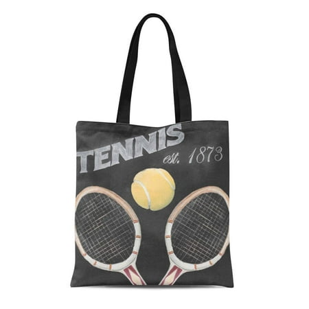 HATIART Canvas Tote Bag Sports Vintage Tennis Chalkboard Racket Ball ...