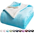 thumbnail image 1 of FFIY Couverture en Sherpa Polaire Taille Simple Super Douce Pelucheuse Chaude Confortable Moelleuse en Microfibre pour Canapé Jeté Velours Double Réversible Luxueux, Turquoise, 1 of 7