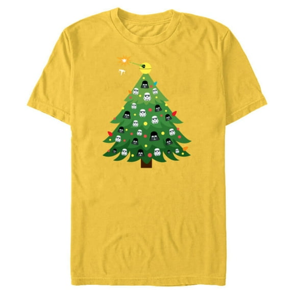 Star Wars Imperial Christmas Tree Holiday - Short Sleeve Blended T-Shirt for Adults -Customized-Yellow