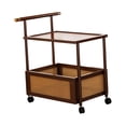 thumbnail image 3 of Luzkey Rolling Utility Cart,Sofa Side Table Table Top Multifunctional Tray Desk with Locking Wheels Storage Organizer for Office Bar Deep Brown, 3 of 8