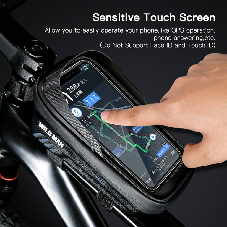 WILD MAN Bike Phone Bag Waterproof Tube Bag Touchscreen Phone Mount Bag Cycling Frame Bag Fits Cellphones Below 6.8 Walmart