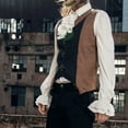 thumbnail image 4 of Lolmot Mens Pirate Shirt Vampire Ruffled Steampunk Renaissance Victorian Blouse Medieval Gothic Vintage Ruffled Long Sleeve Shirts Halloween Costume, 4 of 5