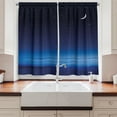 thumbnail image 2 of Ambesonne Night Kitchen Curtains, Moon Stars Santa Barbara, 55"x39", Dark Blue Sky Blue White, 2 of 3