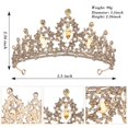 thumbnail image 2 of Tiara y coronas de oro rosa para mujer, corona de cumpleaños para niñas, diademas de boda de cristal, Tiara nupcial, 2 of 2