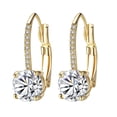 thumbnail image 1 of Amigo Coreano Zircon Moda Pendientes de cuatro con incrustaciones de cobre Regalos Temperamento gancho con incrustaciones de oro ronda de la oreja Micro para las mujeres Pendientes, 1 of 6