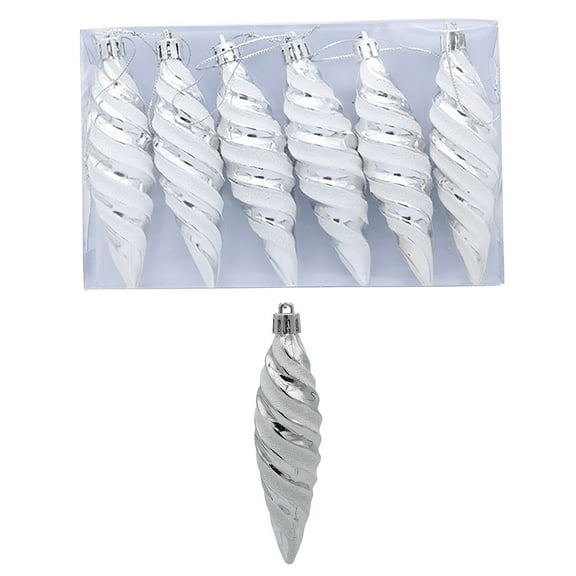 CuiLiyq Christmas Tree Decoration Ball Set, 4.3 Inch Painted Pointed Spiral Threaded Ball, Plastic Xmas Decorative Hanging Ornaments for Indoor Outdoor Home Holiday Wedding Party Decoration (B)