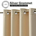 thumbnail image 5 of NICETOWN Blackout Outdoor Curtains for Patio Privacy Top & Bottom Grommet Room Darkening Thermal Curtains, W100 x L84, 1 Pack, Biscotti Beige, 5 of 7