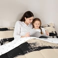 thumbnail image 4 of Homewish Cream Abstract Ombre Twin Comforter Sets,Aesthetic Oil Painting Bedding Set,Reversible,2pcs,1 Comforter and 1 Pillowcase, 4 of 7