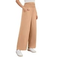 thumbnail image 3 of Asklazy Wide Leg Pants for Women Lightweiht Elastic Waisted Palazzo Trousers,US Size,Flesh Pink,M, 3 of 18