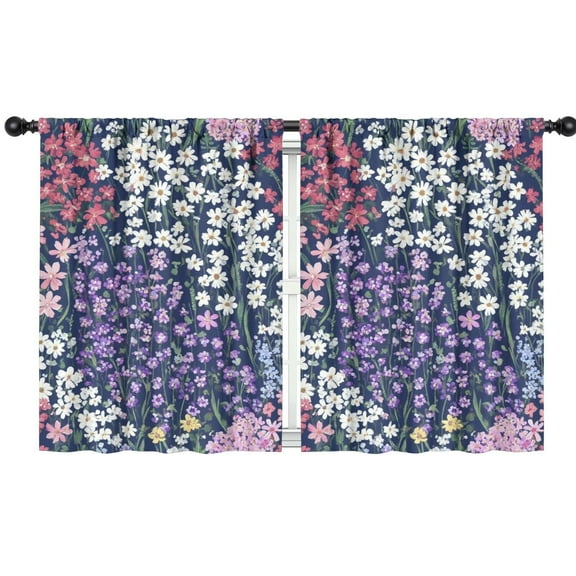 Blackout Kids Curtains,Pioneer Flower Childrens Insulated Curtains Set Of 2,Bedroom Essentials,Toddler Room Decor 42x54in(106x137cm)