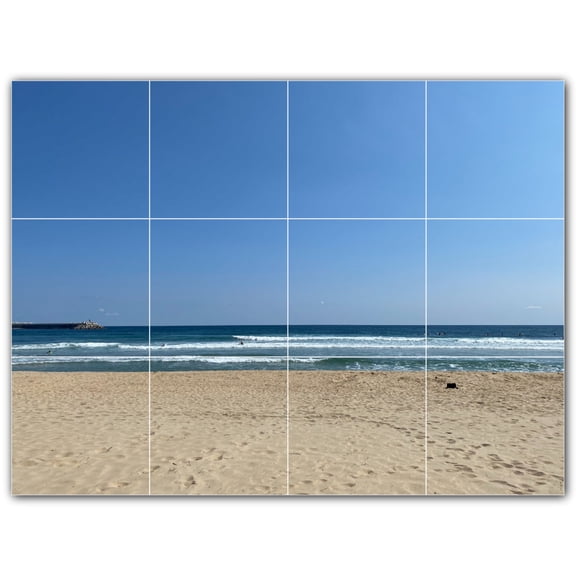 Picture-Tiles.com: Beach Ceramic Tile Wall Mural WAL500058-43M. 24"W x 18"H using (12) 6" x 6" Ceramic Tiles-Satin Finish