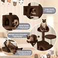 thumbnail image 4 of Yaheetech 53.9" H Cat Tree with Double Condos, Scratching Posts & Ramp, Brown, 4 of 11