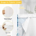 thumbnail image 6 of Ocean Dolphin No Hook Shower Curtain with Snap in Liner Blue Nautical Waves Vintage Summer Ethnic Waterproof Bathroom Shower Curtain with See Through Top Window for Bathtub 72" x 72", 6 of 9