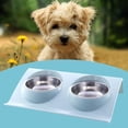 thumbnail image 5 of Homyl Tilted Raised Double Stainless Steel Food & Water Bowl Set, Silver (2 Pack), 5 of 8