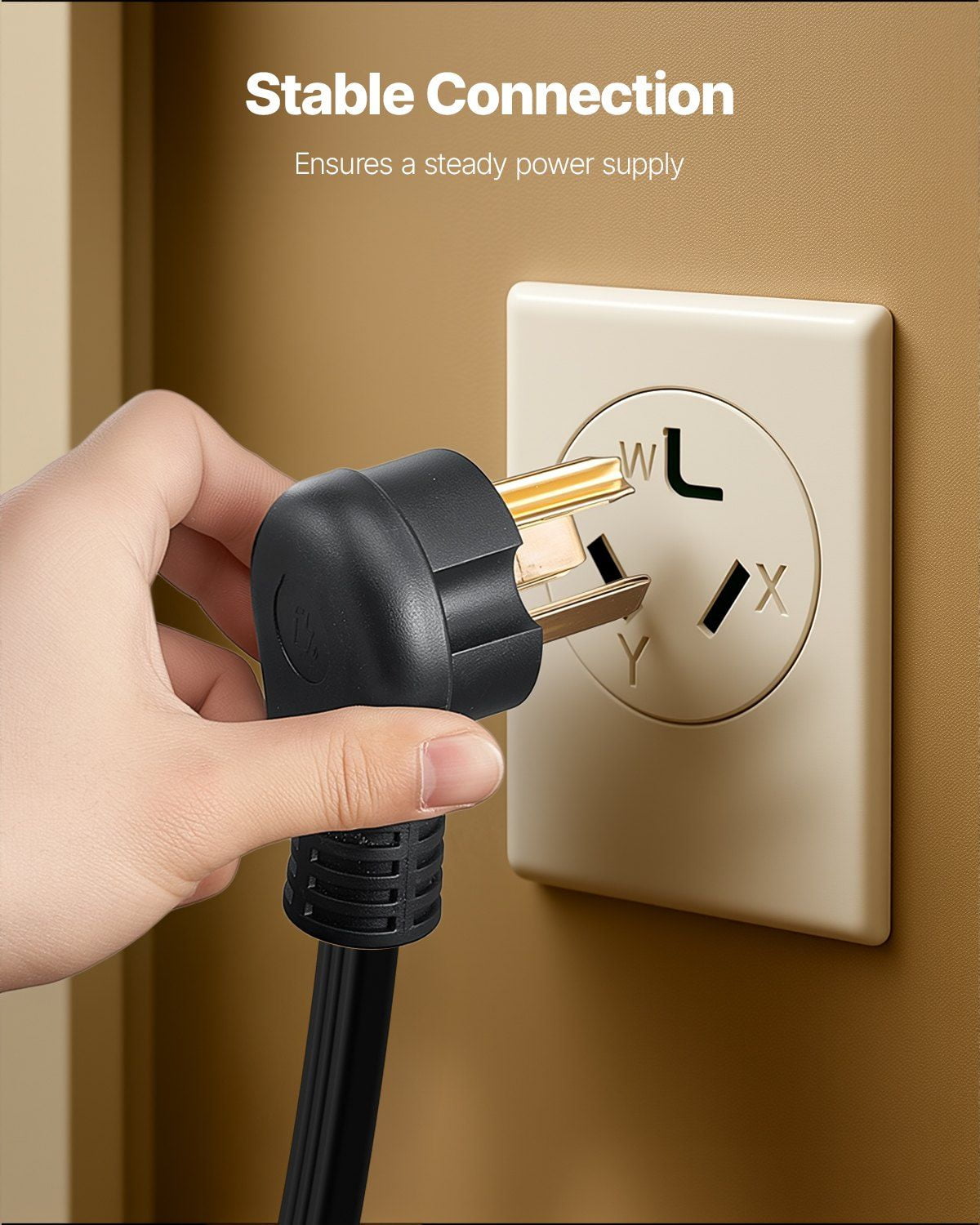 Zaverox 10FT 3-Prong Dryer Power Cord, NEMA 10-30P, 125V/250V, 10AWG/3C SDRT Pure Copper Cable with Eyelet Connectors & PVC Tie
