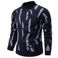 thumbnail image 2 of Hinvhai Men's Wool Blend Crewneck Sweater Argyle Long Sleeve Pullover Sweater for Casual Or Dressy Wear Navy 10(XL), 2 of 5